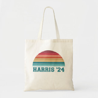 Kamala Harris 2024 Retro Zonsondergang Vintage Tote Bag