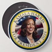 Kamala Harris 2024 Ronde Button 6,0 Cm (Voorkant /achterkant)