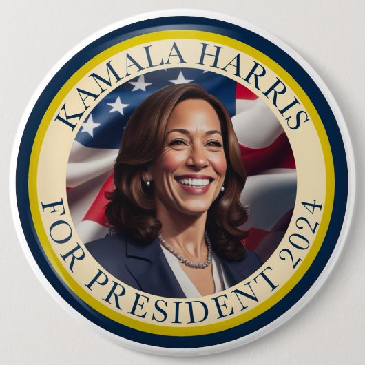 Kamala Harris 2024 Ronde Button 6,0 Cm (Voorkant)