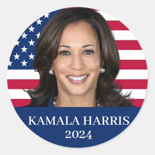 Kamala Harris 2024 Ronde Sticker (Voorkant)