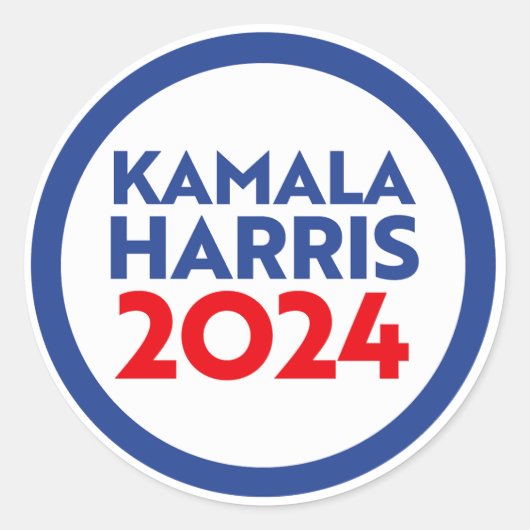 Kamala Harris 2024 Ronde Sticker (Voorkant)