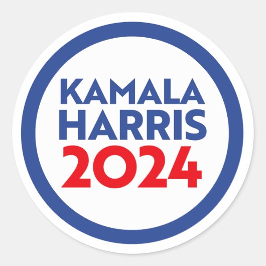 Kamala Harris 2024 Ronde Sticker (Voorkant)