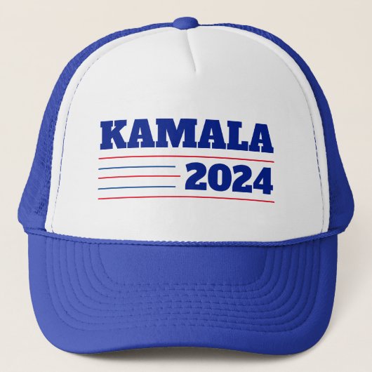 Kamala Harris 2024 Rood en Blauw Trucker Pet (Voorkant)
