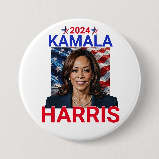 Kamala Harris 2024 rood, wit en blauw Ronde Button 7,6 Cm (Voorkant)