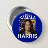 Kamala Harris 2024 Rood, Wit en Blauw Ronde Button 7,6 Cm (Voorkant /achterkant)