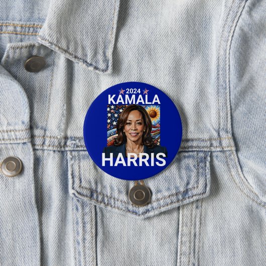 Kamala Harris 2024 Rood, Wit en Blauw Ronde Button 7,6 Cm (In situ)