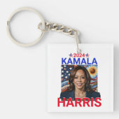 Kamala Harris 2024 rood, wit en blauw Sleutelhanger (voorkant)