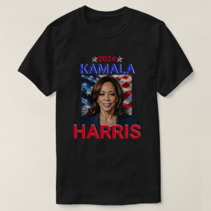 Kamala Harris 2024 rood, wit en blauw T-shirt