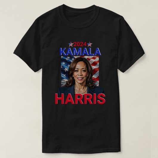 Kamala Harris 2024 rood, wit en blauw T-shirt (Design voorkant)
