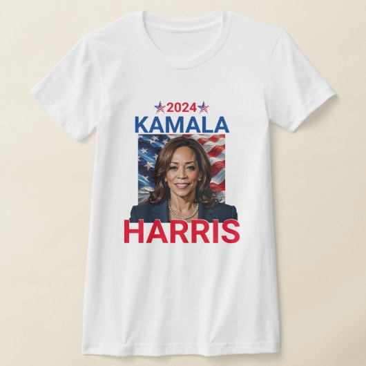 Kamala Harris 2024 rood, wit en blauw T-shirt (Laagn)