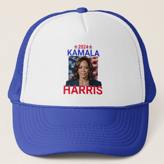 Kamala Harris 2024 rood, wit en blauw Trucker Pet (Voorkant)
