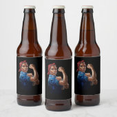 Kamala Harris 2024 Rosie De Riveter Kinderloze Kat Bier Etiket (Flessen)