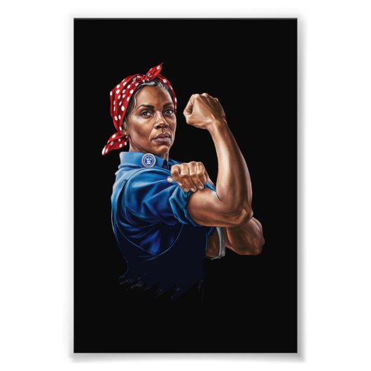 Kamala Harris 2024 Rosie De Riveter Kinderloze Kat Foto Afdruk (Voorkant)