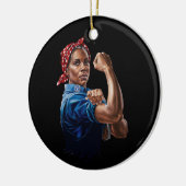 Kamala Harris 2024 Rosie De Riveter Kinderloze Kat Keramisch Ornament (Links)