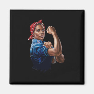 Kamala Harris 2024 Rosie De Riveter Kinderloze Kat Magneet