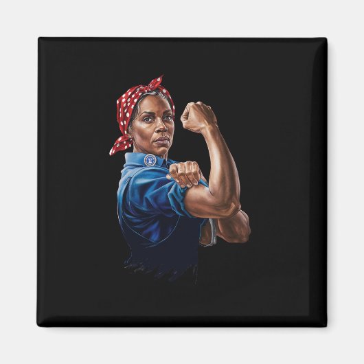 Kamala Harris 2024 Rosie De Riveter Kinderloze Kat Magneet (Voorkant)