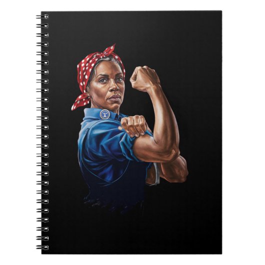 Kamala Harris 2024 Rosie De Riveter Kinderloze Kat Notitieboek (Voorkant)