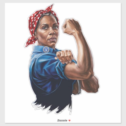 Kamala Harris 2024 Rosie De Riveter Kinderloze Kat Sticker (Vel)