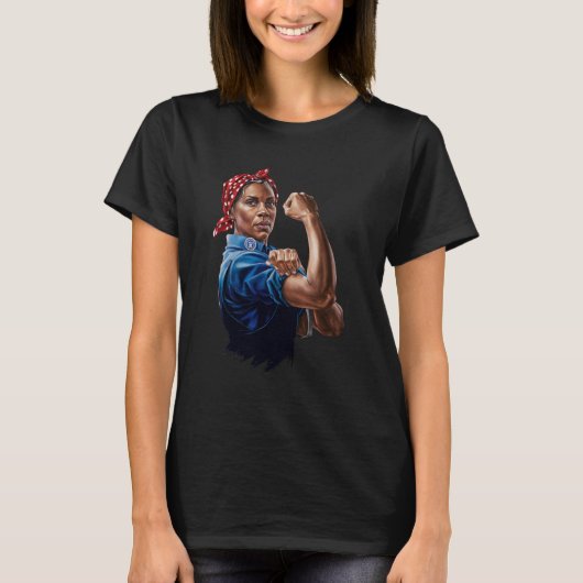 Kamala Harris 2024 Rosie De Riveter Kinderloze Kat T-shirt (Voorkant)