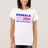 Kamala Harris 2024 roze en blauw T-shirt (Voorkant)