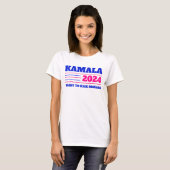 Kamala Harris 2024 roze en blauw T-shirt (Voorkant volledig)