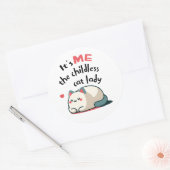 Kamala Harris 2024 Schattigee kinderloze kattendam Ronde Sticker (Envelop)