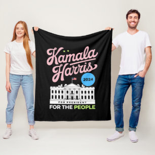 Kamala Harris 2024 sociaal-democraat stem blauw Fleece Deken