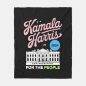 Kamala Harris 2024 sociaal-democraat stem blauw Fleece Deken (Voorkant)