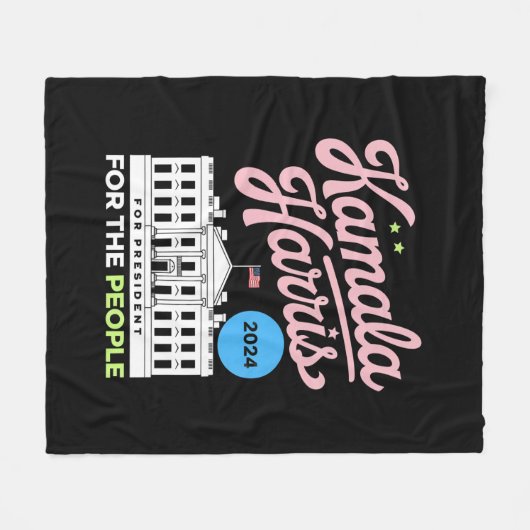 Kamala Harris 2024 sociaal-democraat stem blauw Fleece Deken (Voorkant (Horizontaal))