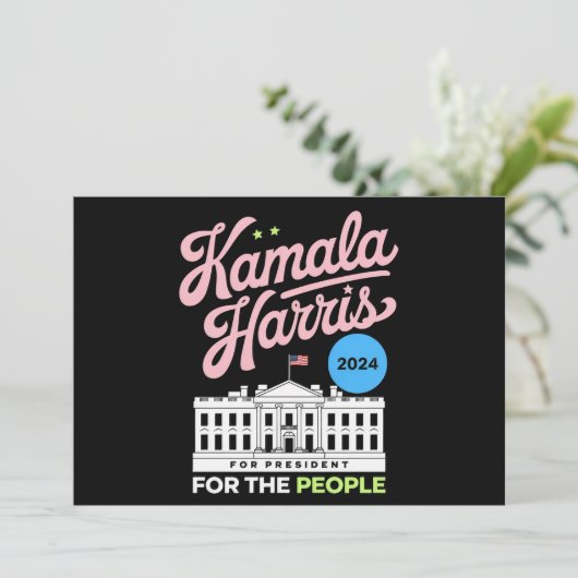 Kamala Harris 2024 sociaal-democraat stem blauw Kaart (Staand voorkant)