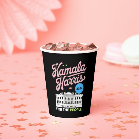 Kamala Harris 2024 sociaal-democraat stem blauw Papieren Bekers (Insitu)