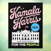 Kamala Harris 2024 sociaal-democraat stem blauw Raamsticker (Vel 3)