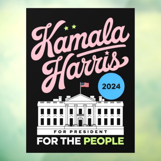 Kamala Harris 2024 sociaal-democraat stem blauw Raamsticker (Vel 3)
