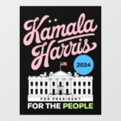 Kamala Harris 2024 sociaal-democraat stem blauw Raamsticker (Vel)