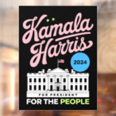 Kamala Harris 2024 sociaal-democraat stem blauw Raamsticker (Vel 2)