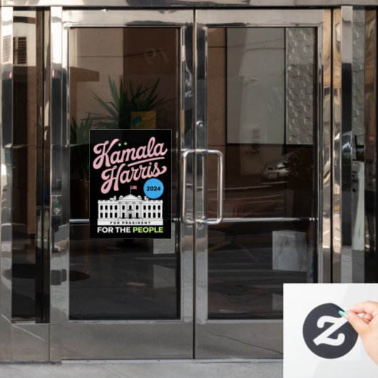 Kamala Harris 2024 sociaal-democraat stem blauw Raamsticker (Kantoordeur)
