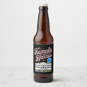 Kamala Harris 2024 Sociaal Democratische Stem Blau Bier Etiket