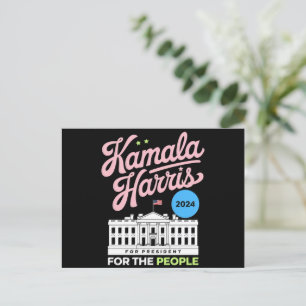 Kamala Harris 2024 Sociaal Democratische Stem Blau Briefkaart