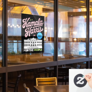 Kamala Harris 2024 Sociaal Democratische Stem Blau Raamsticker