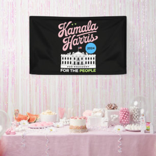 Kamala Harris 2024 Sociaal Democratische Stem Blau Spandoek