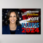 Kamala Harris 2024 Stemmen Patriottische Campagne Poster (Voorkant)