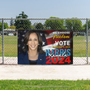 Kamala Harris 2024 Stemmen Patriottische Campagne Spandoek