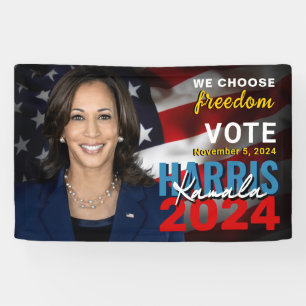Kamala Harris 2024 Stemmen Patriottische Campagne Spandoek