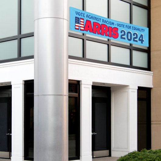 Kamala Harris 2024 Stemming tegen Racisme Banner (Buitenkant Gebouw)