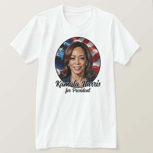 Kamala Harris 2024 Sterren en strepen T-shirt (Design voorkant)