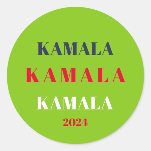 Kamala Harris 2024 Support Brat Green Ronde Sticker (Voorkant)