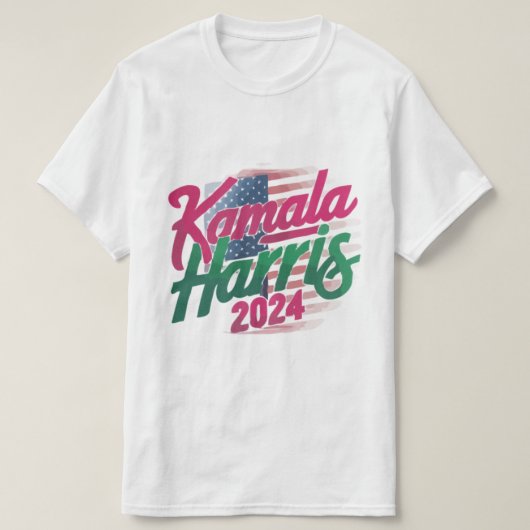 Kamala Harris 2024 T-shirt - Vet en levendig (Design voorkant)