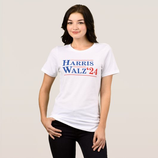 Kamala Harris 2024 Tim Walz Waltz Tri-Blend Shirt (Voorkant volledig)