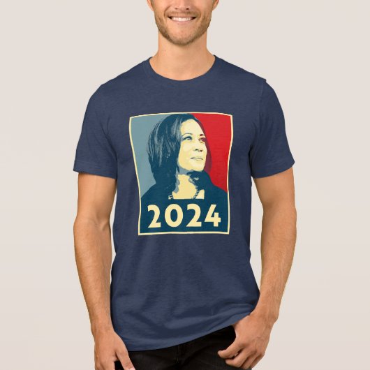 Kamala Harris 2024 Tri-Blend Shirt (Voorkant)