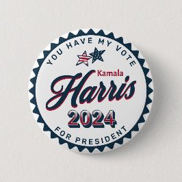 Kamala Harris 2024 | U heeft mijn stem Ronde Button 5,7 Cm